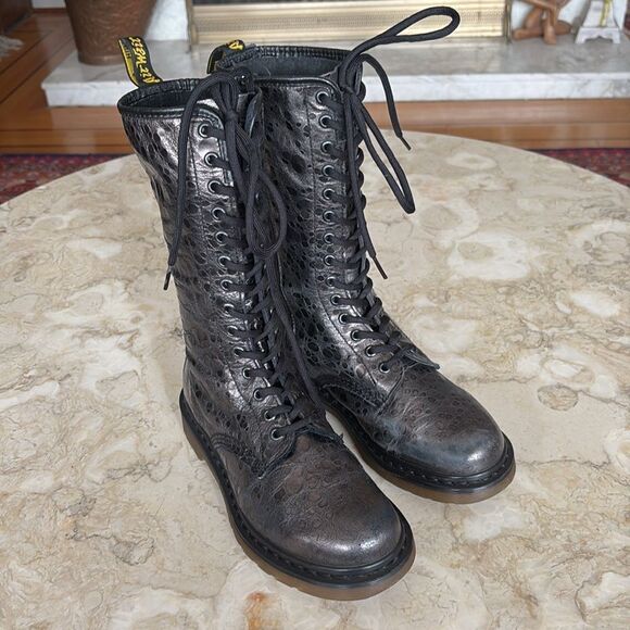 Dr. Martens Lunar Craters, 14-Eye Leather Boots - Picture 2 of 16